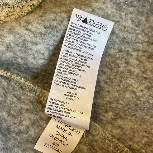 Eddie Bauer men’s radiator fleece snap front pullover grey sweater plus sz XXL - Picture 10 of 13